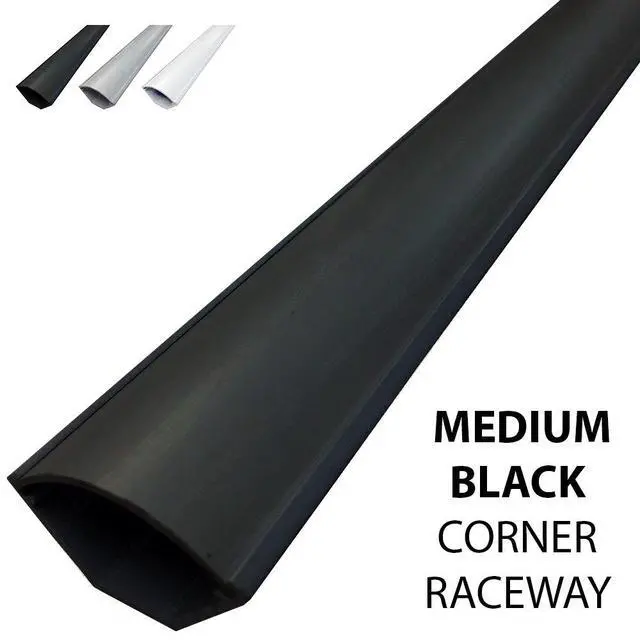 Alt view image 2 of 4 - Medium Corner Duct Cable Raceway (1150 Series) - 5 Feet - Black - 20 Sticks
