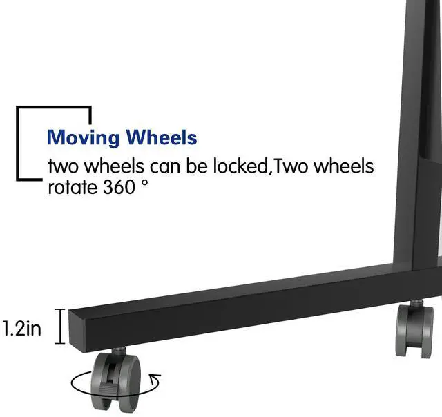 Alt view image 6 of 6 - 31.5'' Portable Computer Desk - Adjustable Standing Desk with Tablet Slot, Laptop Cart, and Mobile Bed Table, Black