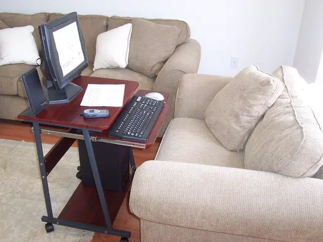 Alt view image 2 of 6 - 24" Narrow Mini Compact Computer Desk CUZZI STS5806 Ideal for Tight Spots and RV Motor Homes and Campers. Ideal as a Work from Home Desk
