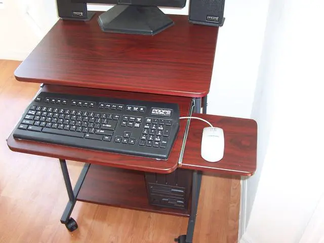 Alt view image 3 of 6 - 24" Narrow Mini Compact Computer Desk CUZZI STS5806 Ideal for Tight Spots and RV Motor Homes and Campers. Ideal as a Work from Home Desk