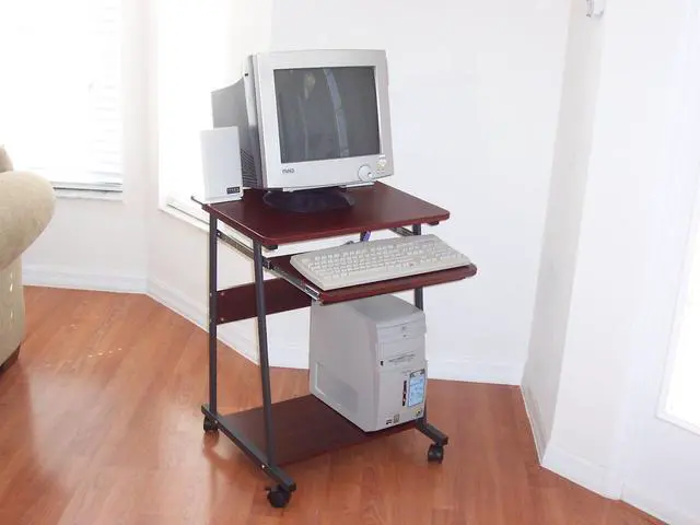 Alt view image 4 of 6 - 24" Narrow Mini Compact Computer Desk CUZZI STS5806 Ideal for Tight Spots and RV Motor Homes and Campers. Ideal as a Work from Home Desk