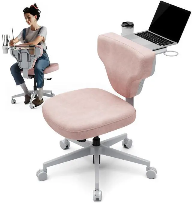 Main image of Freedom-X Criss Cross Legged Chair, Adjustable Laptop Tray for Work & Relax (Pink, Standard)