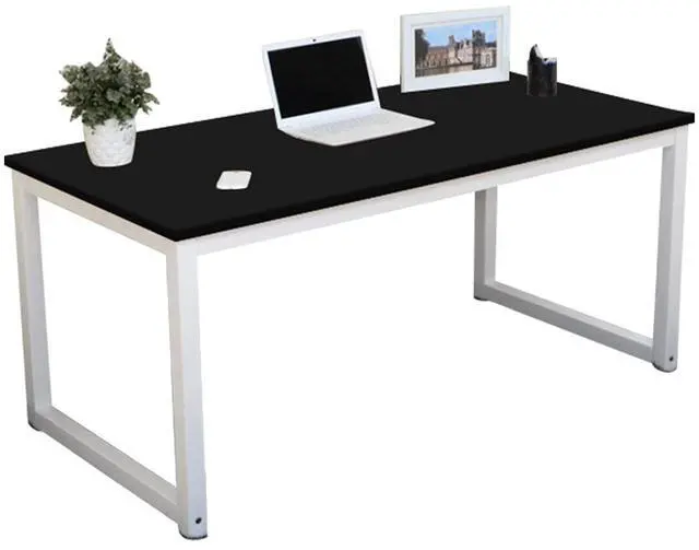 Main image of Computer Desk Wood Office Table, Modern PC Laptop Notebook Study Writing Table for Home Office Workstation (55.1'', Black Color)