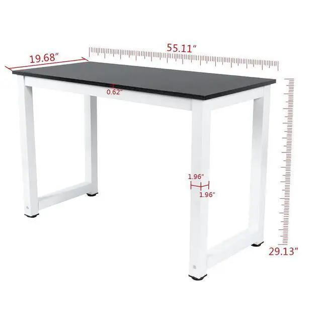 Alt view image 3 of 6 - Computer Desk Wood Office Table, Modern PC Laptop Notebook Study Writing Table for Home Office Workstation (55.1'', Black Color)