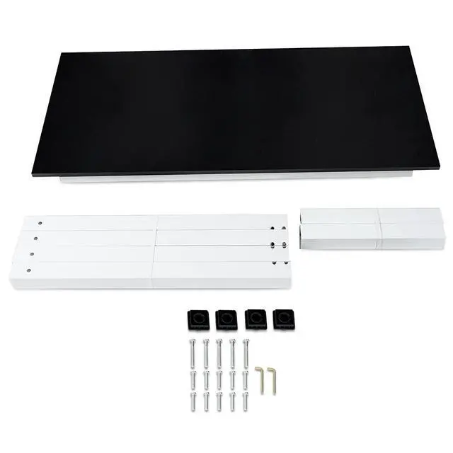 Alt view image 5 of 6 - Computer Desk Wood Office Table, Modern PC Laptop Notebook Study Writing Table for Home Office Workstation (55.1'', Black Color)