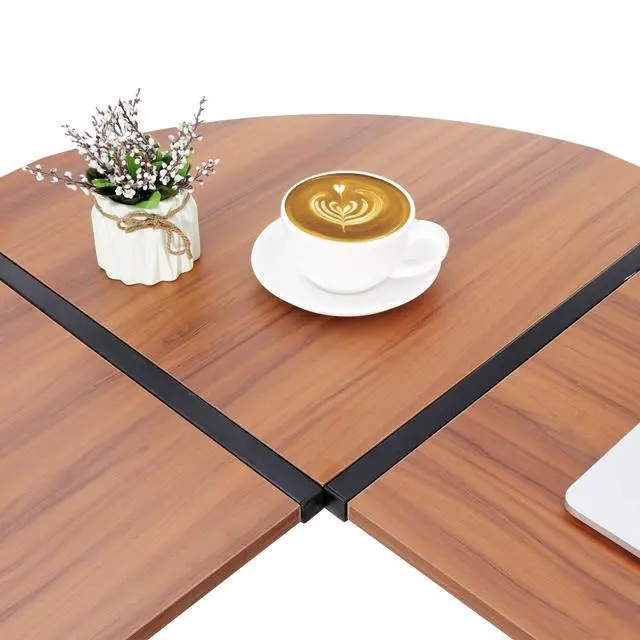 Alt view image 6 of 6 - 55" L-Shaped Corner Computer Desk - Sturdy Steel Frame & Waterproof Surface, Walnut Wood Grain Design for Home Office, Gaming & Multipurpose Workstation