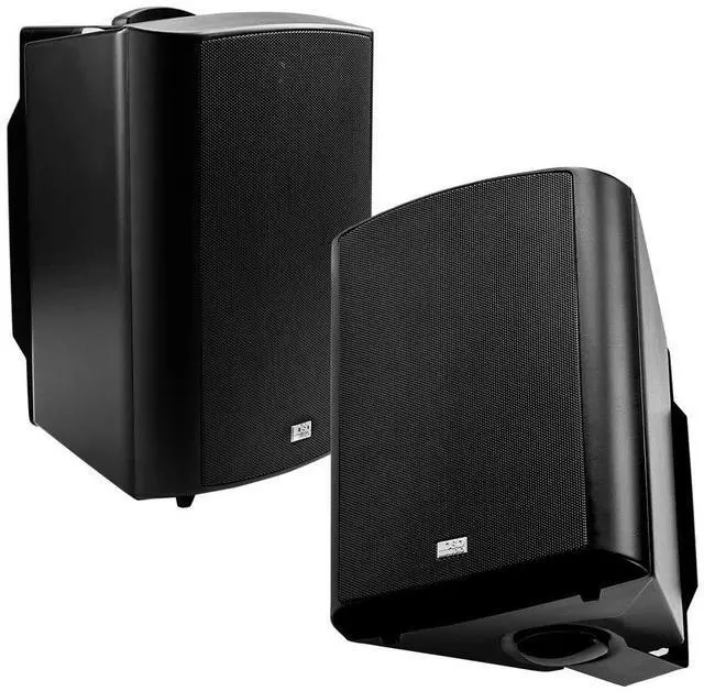 Main image of 6.5" Outdoor 70V Patio Speaker Pair, 30W 16W 8W 4W Taps, Weather Proof IP54 Rated, Black - AP640