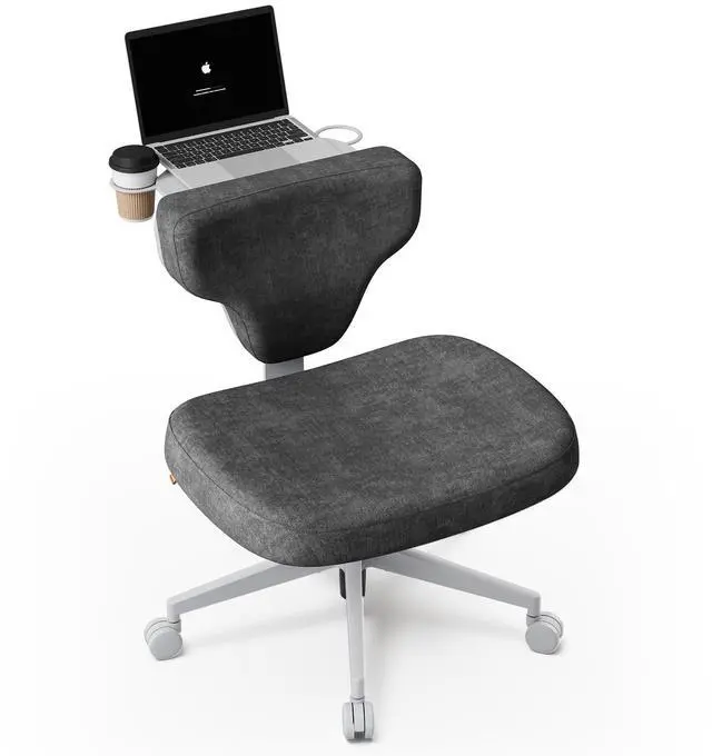 Main image of Criss Cross Legged Office Chair with Hidden Tray, Wide Seat Ergonomic Chair for Home Office, Meditation, Makeup Vanity & Gaming, Comfortable Cross-Legged Sitting Posture
