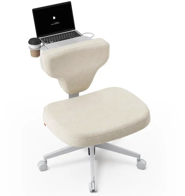 Main image of Criss Cross Legged Office Chair with Hidden Tray, Wide Seat Ergonomic Chair for Home Office, Meditation, Makeup Vanity & Gaming, Comfortable Cross-Legged Sitting Posture