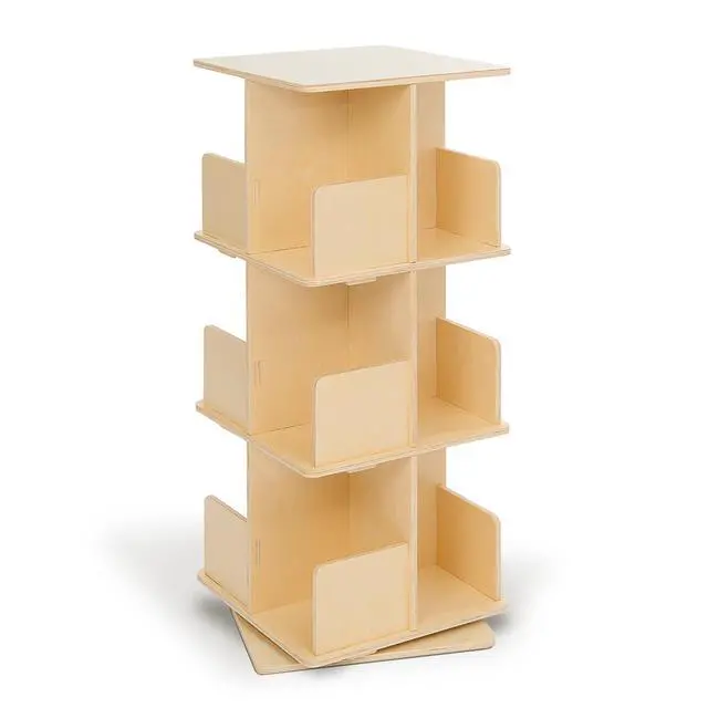 Alt view image 3 of 6 - ® 100% Birch Rotating Bookshelf for Kids, 360° Spinning Montessori Bookcase, Space-Saving Wooden Storage for Nursery, Playroom & Classroom