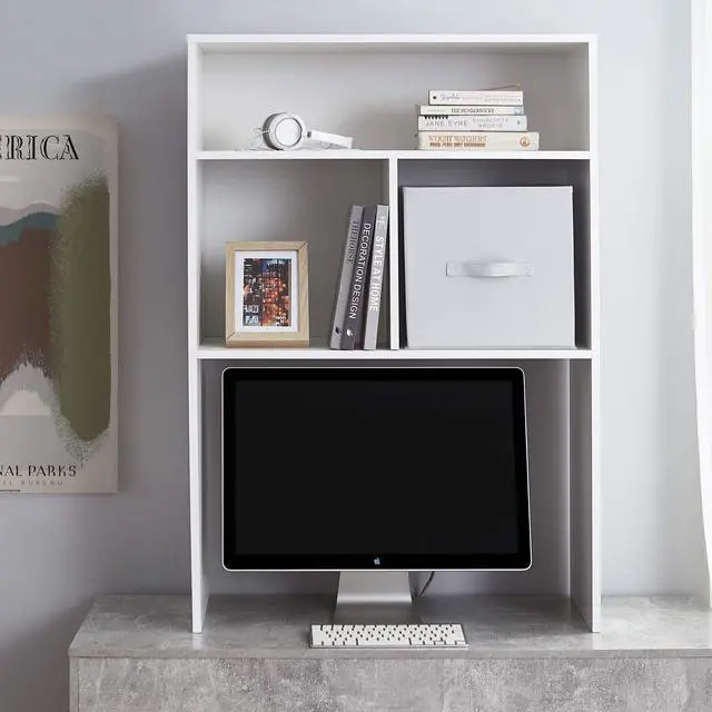 Alt view image 2 of 4 - Yak About It® Extra Depth Cube Dorm Desk Bookshelf - White