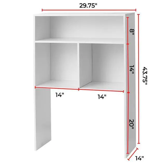 Alt view image 3 of 4 - Yak About It® Extra Depth Cube Dorm Desk Bookshelf - White