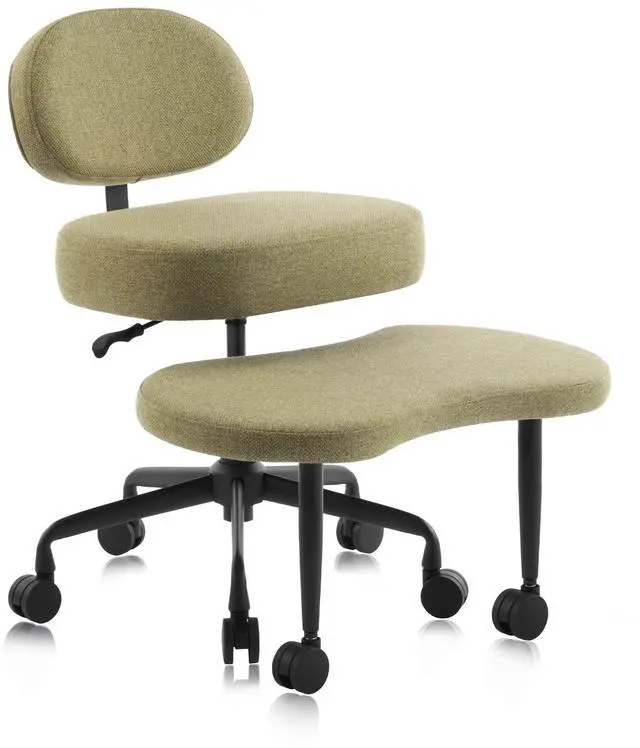 Main image of Ergonomic Cross-Legged Meditation Office Chair Wide Criss Cross Kneeling Chair with Wheels, Adjustable Lumbar Support, Ideal for Yoga, Study & ADHD Makani 601 (Olive, Standard)