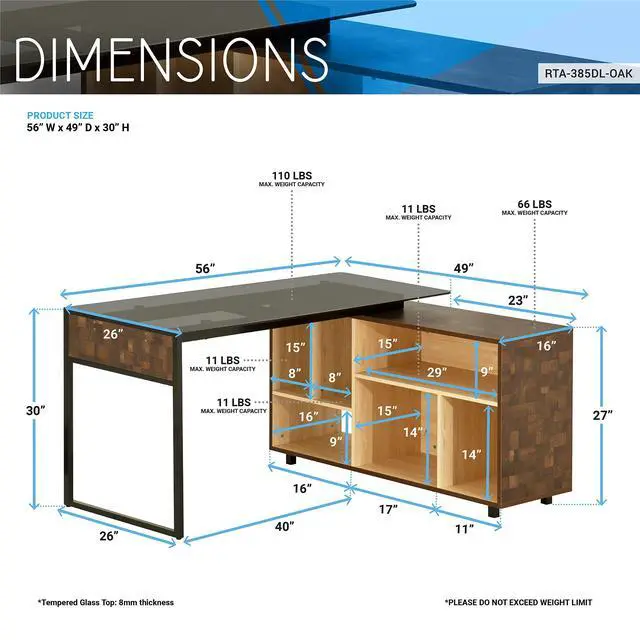 Alt view image 3 of 6 - L-Shape Corner Desk with Multiple Storage, Oak | Home office workstation, durable construction, everyday productivity, Ideal for home office, Workspace organization