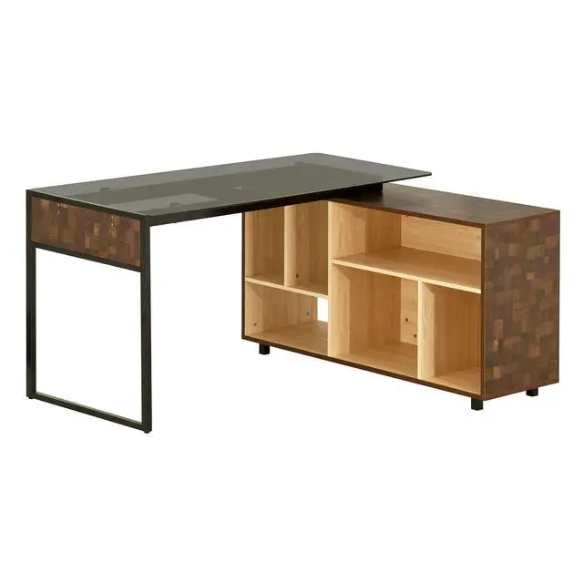 Alt view image 5 of 6 - L-Shape Corner Desk with Multiple Storage, Oak | Home office workstation, durable construction, everyday productivity, Ideal for home office, Workspace organization