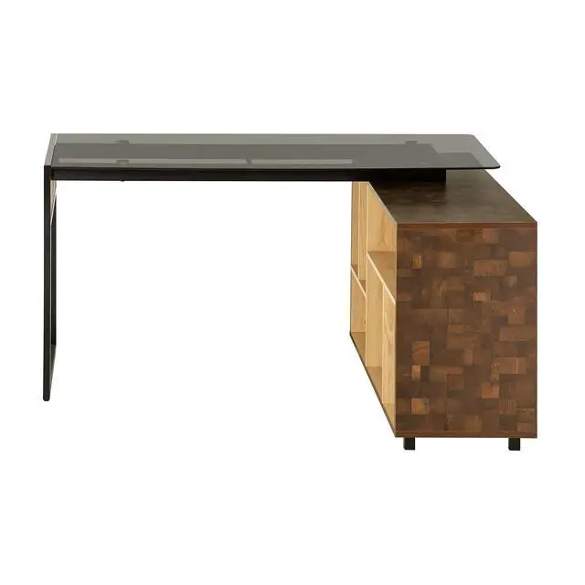 Alt view image 6 of 6 - L-Shape Corner Desk with Multiple Storage, Oak | Home office workstation, durable construction, everyday productivity, Ideal for home office, Workspace organization