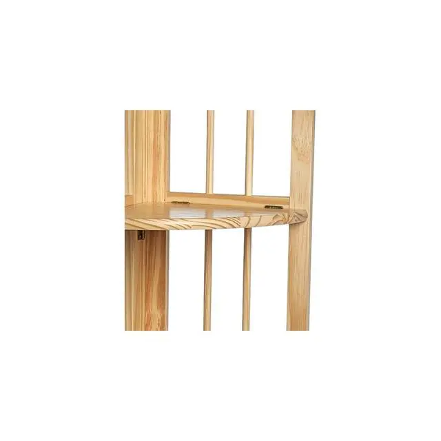 Alt view image 6 of 6 - Natural Beauty 4-Shelf Corner Folding Bookcase, Office, Living Room, Bedroom, Library, Study Room, 38.75" D x 12.5" W x 12.5" H, Sturdy Shelved Bookcase, Corner Bookcase Natural