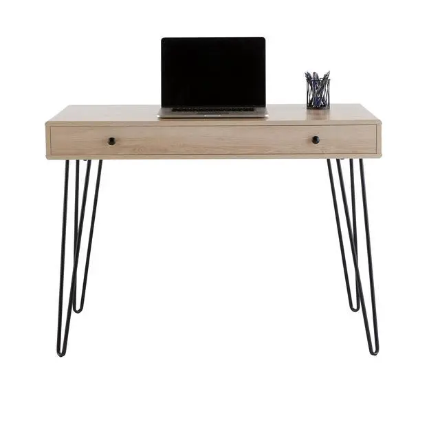 Alt view image 3 of 6 - ® Callay 42" W Writing Desk, Blonde Oak/Black