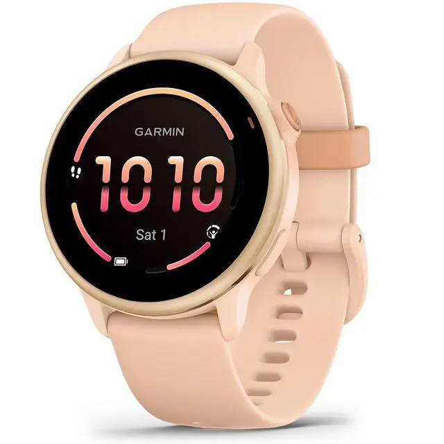 Alt view image 2 of 4 - vivoactive 6, Health and Fitness GPS Smartwatch, AMOLED Display, Up to 11 Days of Battery, Pink Dawn with Silicone Band, 010-02985-03 - Bundle w/Deco Essentials Dock & USB-C Charger