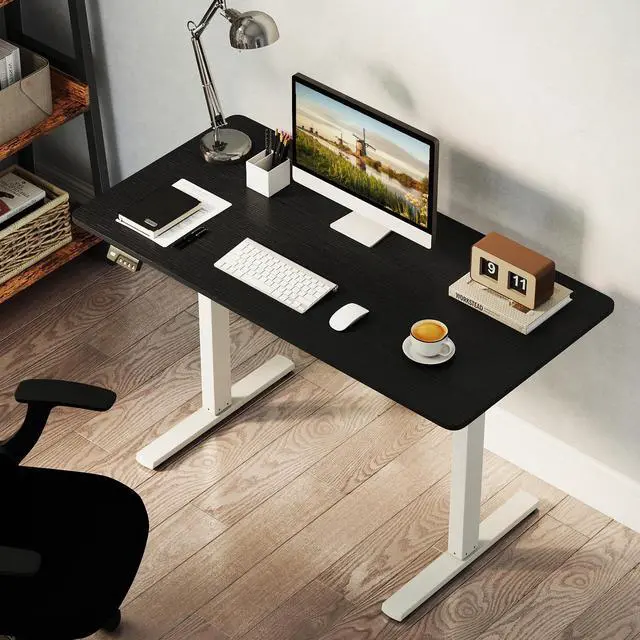 Alt view image 2 of 6 - 48" x 24" Electric Standing Desk, Ergonomic Height Adjustable Sit to Stand Desk with LED Display & 2 Memory Height Settings, Headphone Hook, Home Office Desk (Black & White)