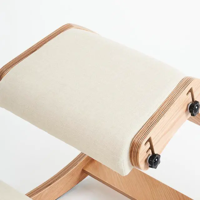 Alt view image 5 of 6 - Ergonomic Kneeling Chair, Adjustable Rocking Office Chair Wooden Knee Chair Posture Chair for Home Office Back Pain Relief, Beige