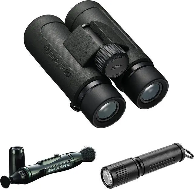 Main image of PROSTAFF P3 10x42 Waterproof Binocular for Adults | Small & Compact Travel Binoculars for Bird Watching | Lens Pen Cleaning System, & Flashlight Bundle Set
