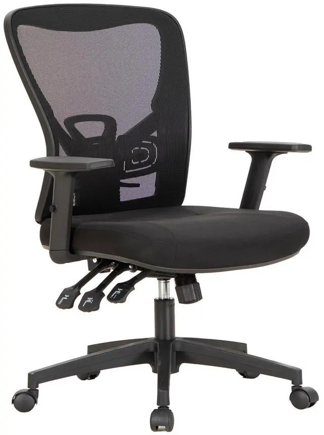 Main image of Ergonomic Rocking Mesh Office Desk Chair High Back, Modern 360° Swivel Executive Computer Chair with Height Adjustable Armrests, Lumbar Support, Black