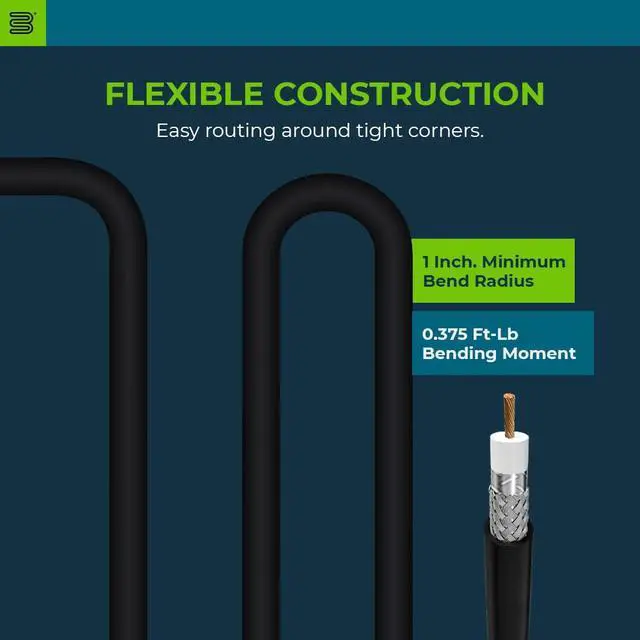 Alt view image 3 of 4 - Bolton400 Low Loss Cable Ultra Flex - N-Male to N-Male Black Jacket (Equivalent to LMR400 Ultra Flex) (75 Ft)