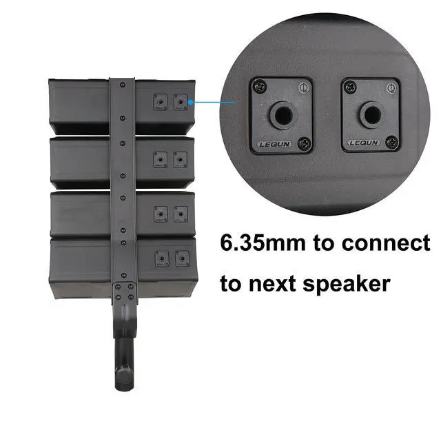 Alt view image 3 of 6 - Club A 4X4 Passive Line Array Speaker System Sets with Connecting Cables Eight Tweeter and Eight mid-tweeters, 8 Ohms Impedance