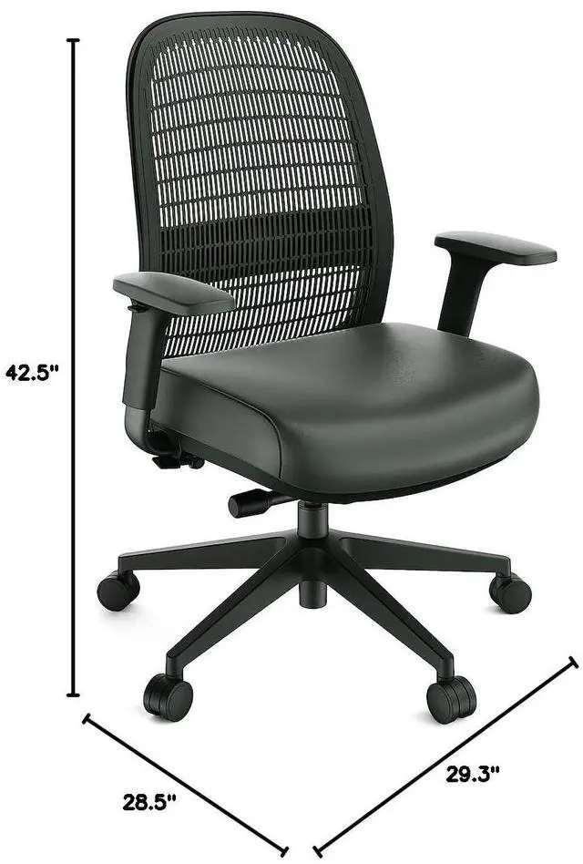 Alt view image 2 of 6 - Workplace 2.0 Ergonomic Task Chair, Polyurethane, Black