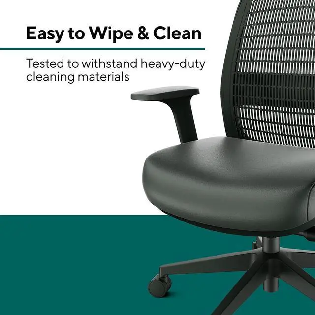 Alt view image 3 of 6 - Workplace 2.0 Ergonomic Task Chair, Polyurethane, Black