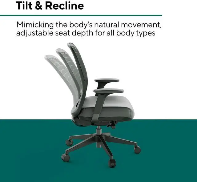 Alt view image 6 of 6 - Workplace 2.0 Ergonomic Task Chair, Polyurethane, Black
