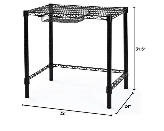 Alt view image 3 of 5 - Suprima® Heavy Duty Carbon Steel Desk - Compact Size - Black