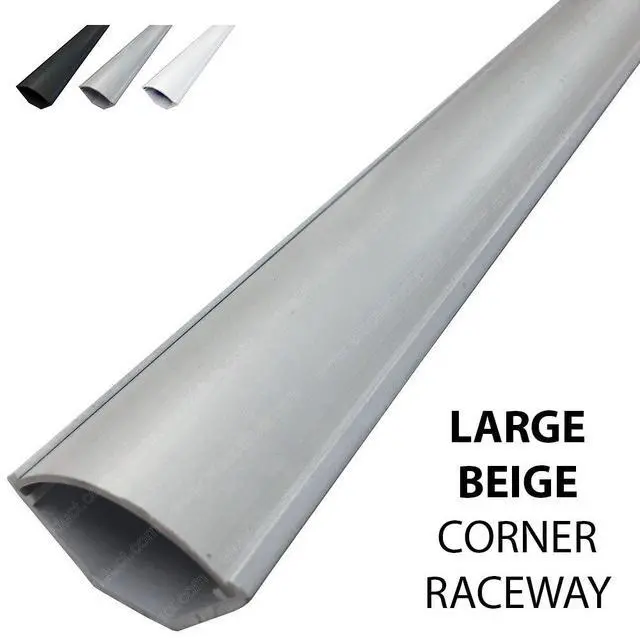 Alt view image 2 of 4 - Large Corner Duct Cable Raceway (1250 Series) - 5 Feet - Beige - 10 Sticks