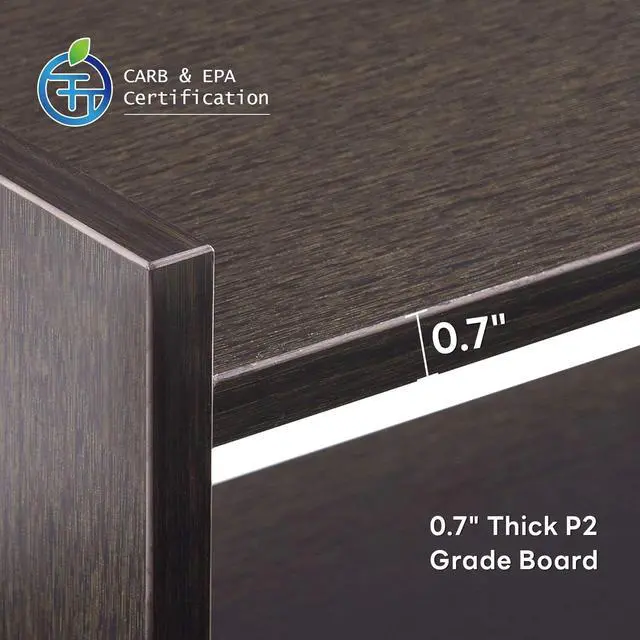 Alt view image 3 of 6 - L Shaped Desk, 62.2" Modern Corner Computer Desk with Monitor Stand for Small Spaces Living Room Home Office Bedroom 6404 (Dark Brown)