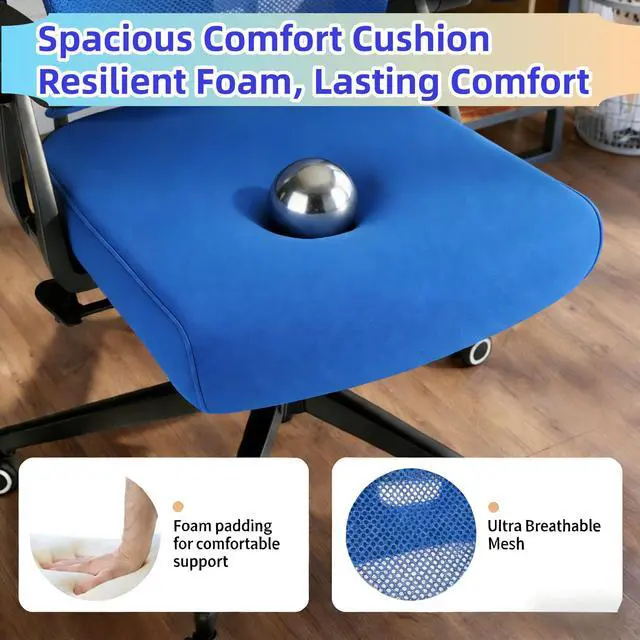 Alt view image 5 of 6 - Ergonomic Office Chair - 350LB Comfy Desk Chairs with Adjustable Headrest and Lumbar Back Support, Mesh Computer Chairs with Wheels and Arms for Home Office, Study
