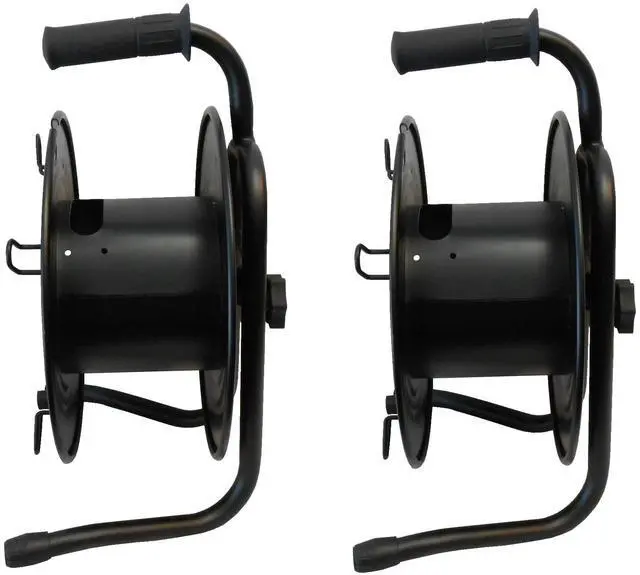 Alt view image 3 of 4 - Audio2000'S ADC271BP2 Two-Pack Heavy-Duty Portable All Metal Cable Reels/Cord Reels, Each with a Reel Lock/Stopper, Capacity of Each Reel: 722 Feet of 6mm Cable/Cord (Total Two Cable Reels)
