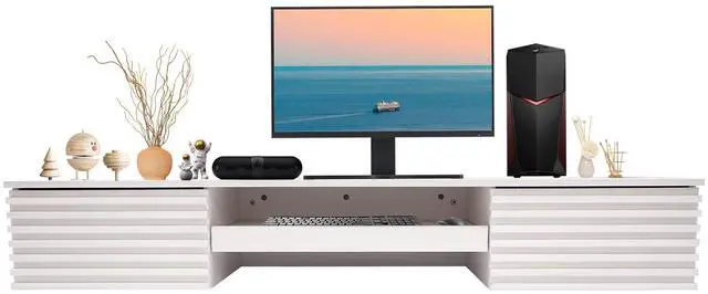 Main image of Wall Mounted Desk, Small Space Multifunctional Modern Floating Desk Pull Out Drawer Laptop Computer Writing Study Table with Space-Saving Home Office Desk for Student Dormitories