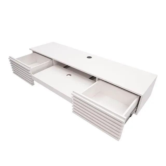 Alt view image 6 of 6 - Wall Mounted Desk, Small Space Multifunctional Modern Floating Desk Pull Out Drawer Laptop Computer Writing Study Table with Space-Saving Home Office Desk for Student Dormitories