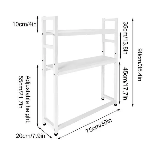 Alt view image 3 of 6 - Computer Desktop Bookcase, 2-Tier Desk Hutch, Multipurpose Countertop Storage Hutch, Adjustable Wood Rack Organizer for Home Dorm Office Supplies