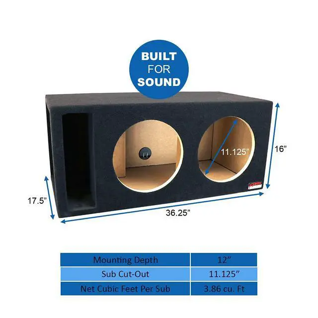 Alt view image 4 of 4 - Bbox Dual 12" Vented Enclosure Certified for Digital Desgins 500, 1000, 1500, 2500 & 3500 Series Subwoofers - SPL Tuned Car Subwoofer Boxes - High Quality Audio, Sound & Bass - Nickel Finish Terminals