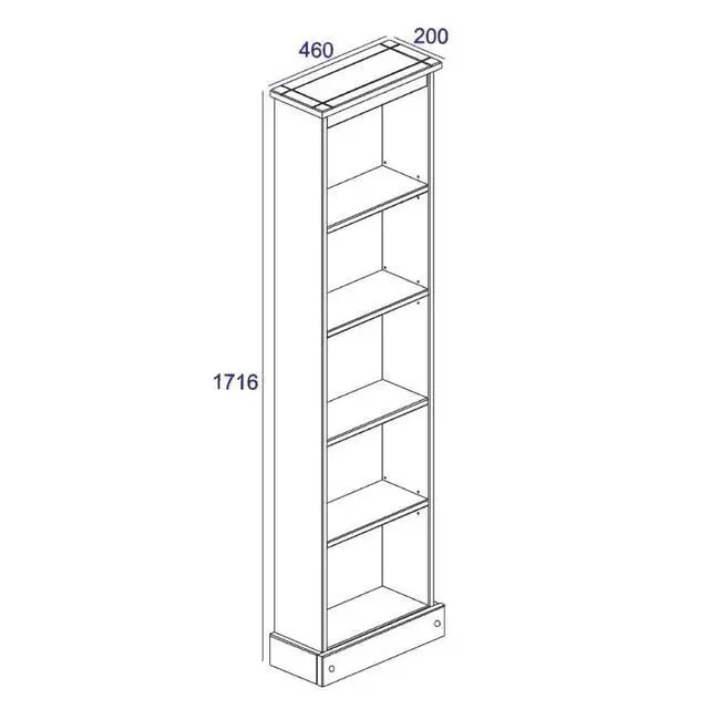 Alt view image 3 of 5 - Wood Bookcase - Bookshelf - Tall Small Bookshelf - 118.11" W x 7.87" D x 69.29" H (Gray)