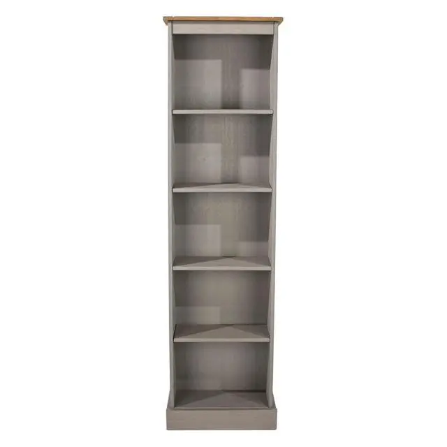 Alt view image 4 of 5 - Wood Bookcase - Bookshelf - Tall Small Bookshelf - 118.11" W x 7.87" D x 69.29" H (Gray)