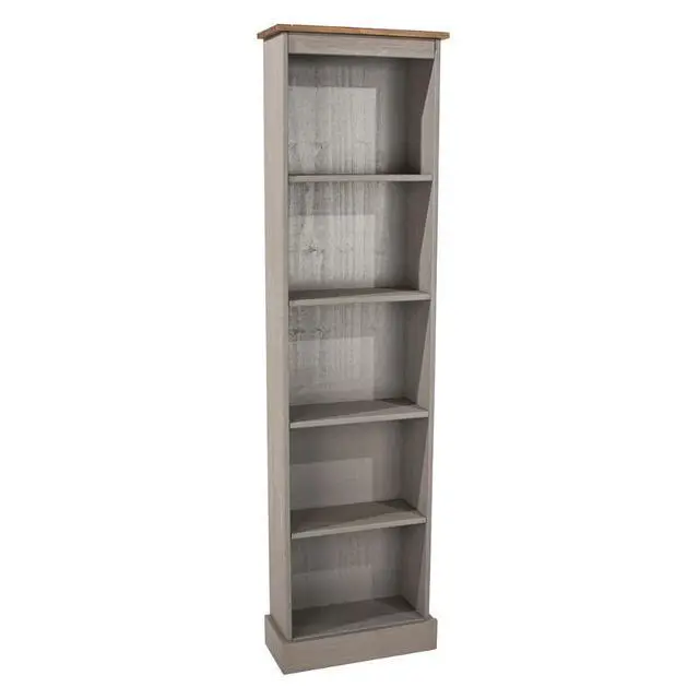 Alt view image 5 of 5 - Wood Bookcase - Bookshelf - Tall Small Bookshelf - 118.11" W x 7.87" D x 69.29" H (Gray)