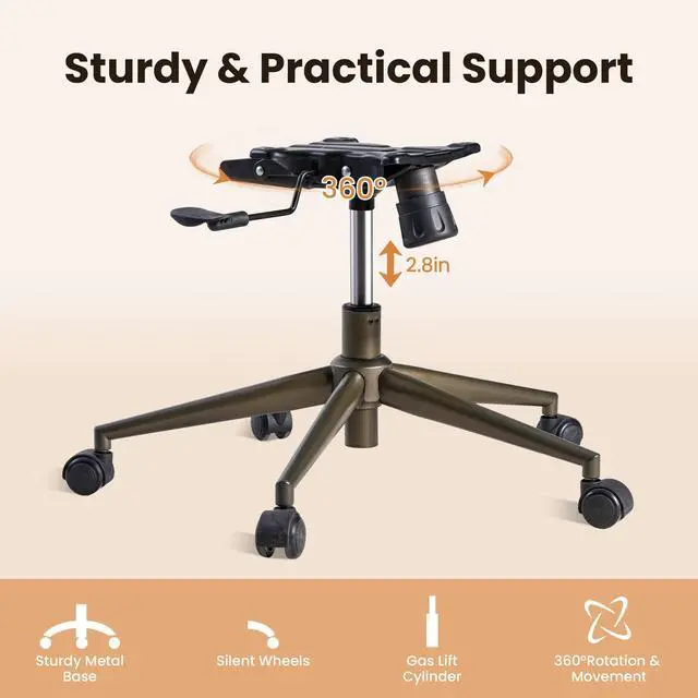 Alt view image 6 of 6 - Home Office Desk Chair, Modern Sleek Office Chair with Adjustable Lumbar Support, Adjustable Height Executive Task Chair with 360 Rolling Swivel for Meeting Study Room(Mid Back, Dark Grey)