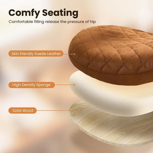 Alt view image 3 of 6 - Home Office Desk Chair, Modern Sleek Office Chair with Adjustable Lumbar Support, Adjustable Height Executive Task Chair with 360 Rolling Swivel for Meeting Study Room(Mid Back,Light Brown)