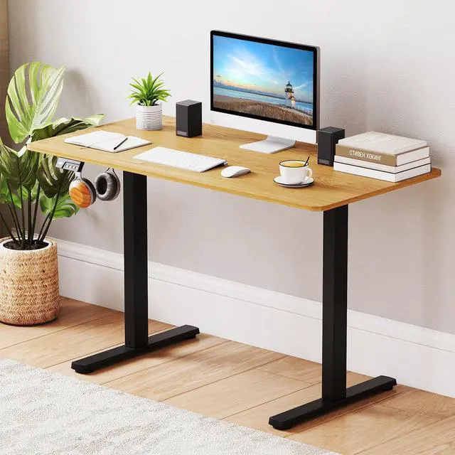 Alt view image 2 of 6 - Electric Standing Desk Frame, Height Adjustable Computer Desk Base with LED Display & 2 Memory Positions, Ergonomic Home Office Sit Stand Desk Legs for 40"-48" Tabletop (Black)