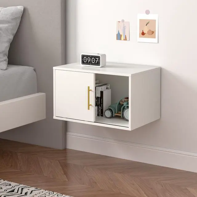 Main image of Cube Storage Organizer with Sliding Door, White Stackable Bookshelf, Modular Cubby Storage System, Wooden Display Shelf for Small Space, Closet, Living Room, Bedroom, Apartment, Dorm
