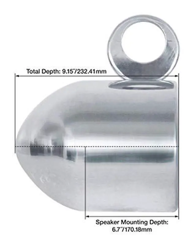 Alt view image 3 of 4 - MAC65S Bundle: (2) Polished Aluminum 6.5" Wakeboard Tower Speaker Pods, (2) RWBC Neoprene Protective Covers for Marine Tower Speakers, 4-Items