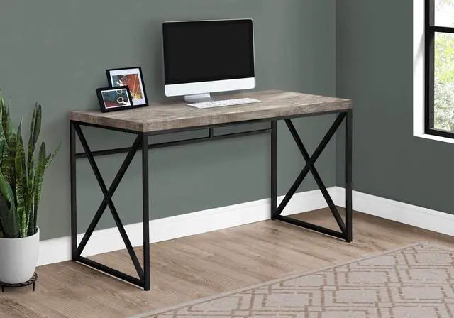 Alt view image 2 of 6 - Computer Desk - Contemporary Home & Office Desk - Scratch-Resistant - 48 L (Taupe)